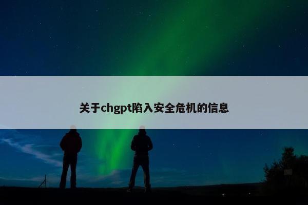 关于chgpt陷入安全危机的信息