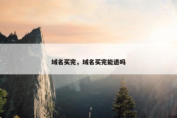 域名买完，域名买完能退吗