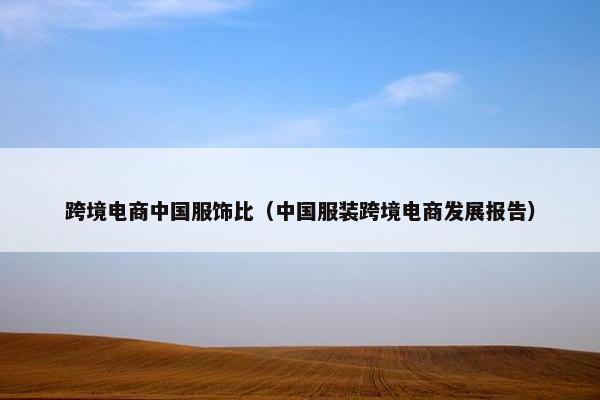 跨境电商中国服饰比（中国服装跨境电商发展报告）