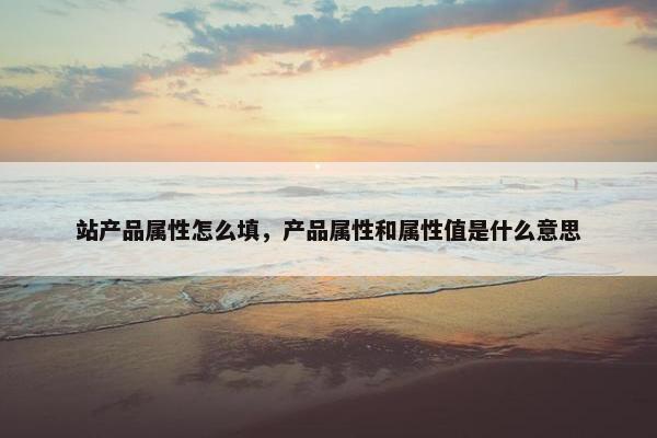 站产品属性怎么填,产品属性和属性值是什么意思