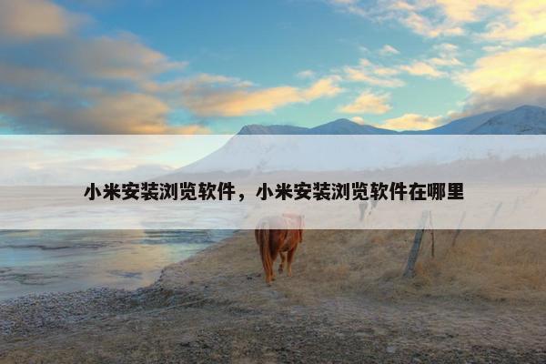 小米安装浏览软件，小米安装浏览软件在哪里