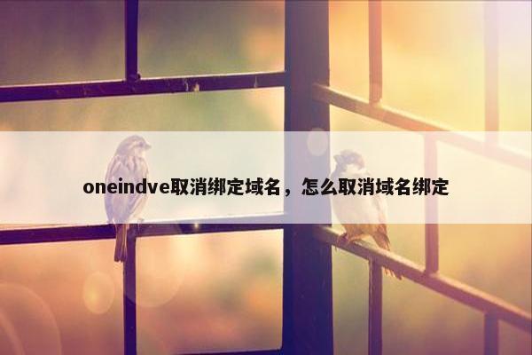oneindve取消绑定域名，怎么取消域名绑定