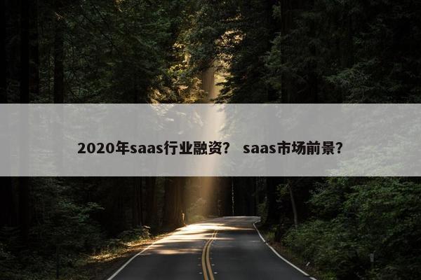 2020年saas行业融资? saas市场前景?
