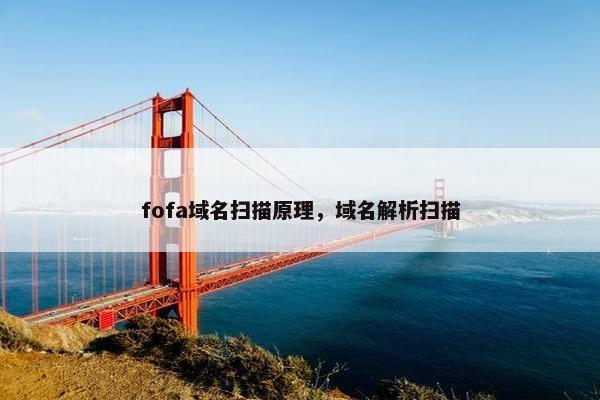 fofa域名扫描原理，域名解析扫描