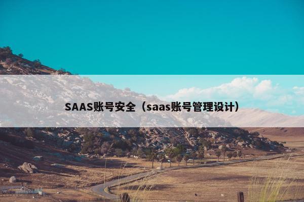 SAAS账号安全（saas账号管理设计）
