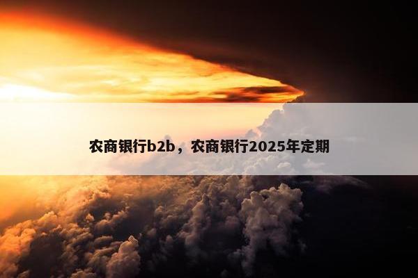 农商银行b2b，农商银行2025年定期