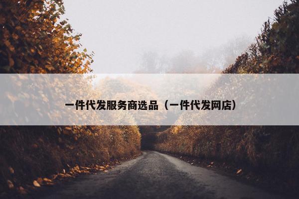 一件代发服务商选品（一件代发网店）