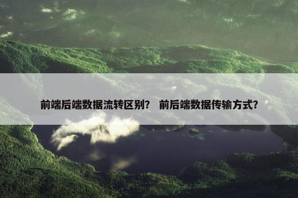 前端后端数据流转区别？ 前后端数据传输方式？