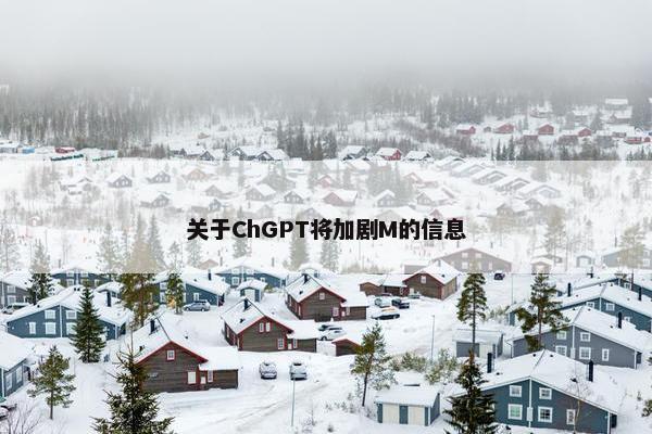 关于ChGPT将加剧M的信息
