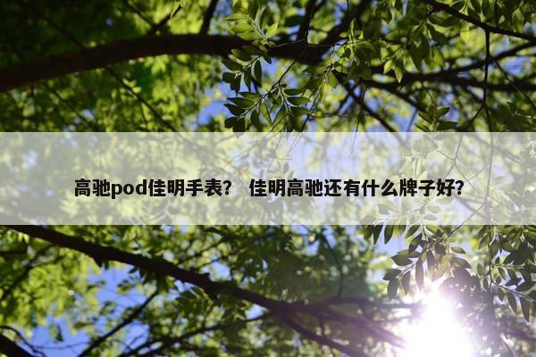 高驰pod佳明手表？ 佳明高驰还有什么牌子好？