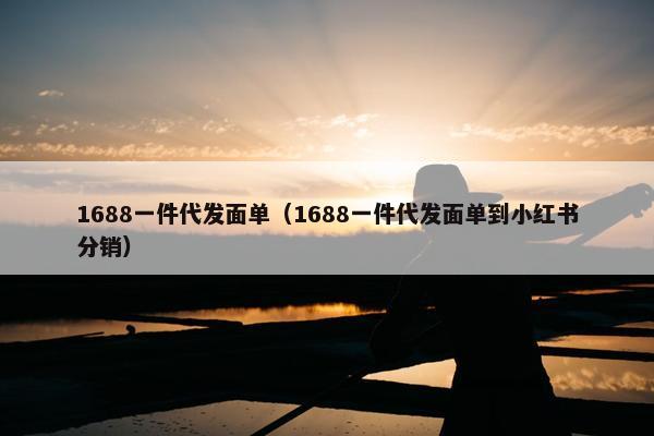 1688一件代发面单（1688一件代发面单到小红书分销）