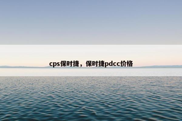 cps保时捷，保时捷pdcc价格