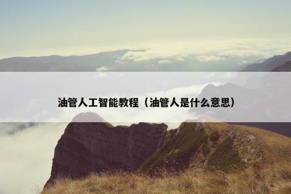 油管人工智能教程（油管人是什么意思）