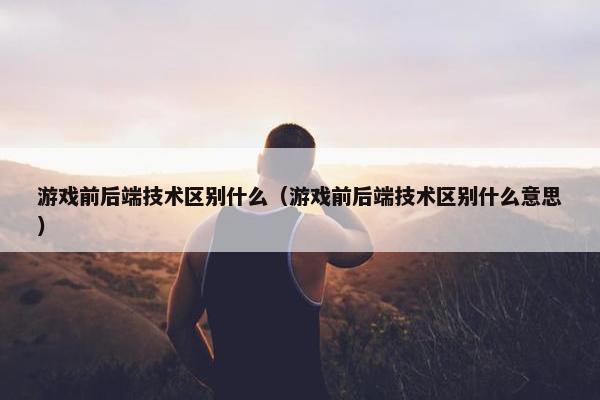 游戏前后端技术区别什么（游戏前后端技术区别什么意思）