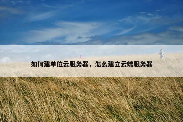 如何建单位云服务器，怎么建立云端服务器