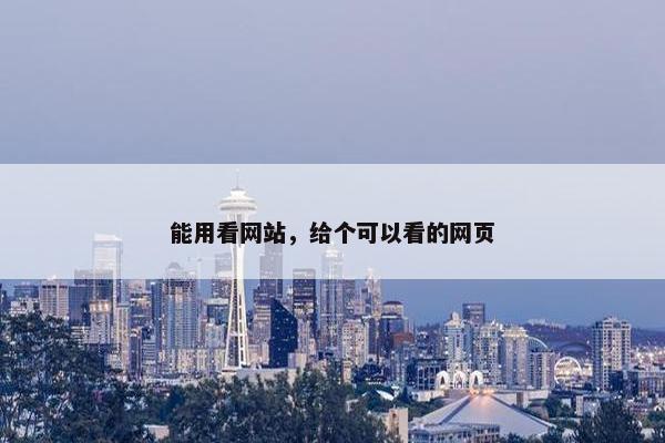 能用看网站，给个可以看的网页