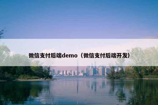 微信支付后端demo（微信支付后端开发）