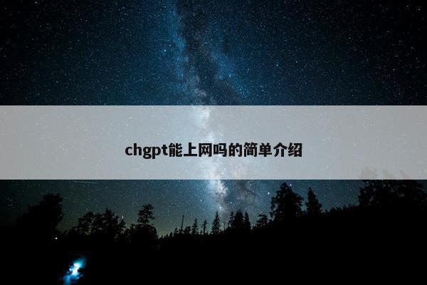 chgpt能上网吗的简单介绍