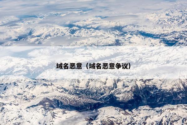 域名恶意（域名恶意争议）