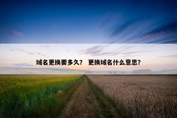 域名更换要多久？ 更换域名什么意思？