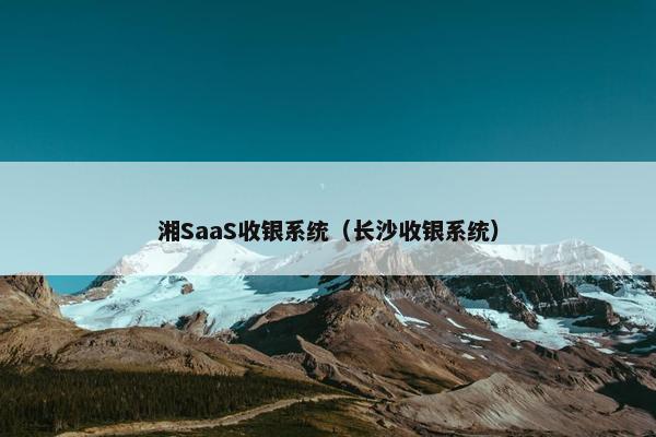 湘SaaS收银系统（长沙收银系统）