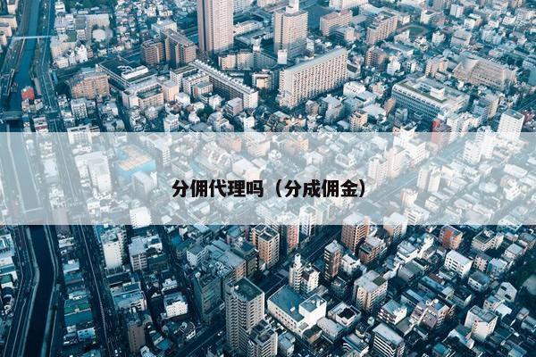 分佣代理吗（分成佣金）