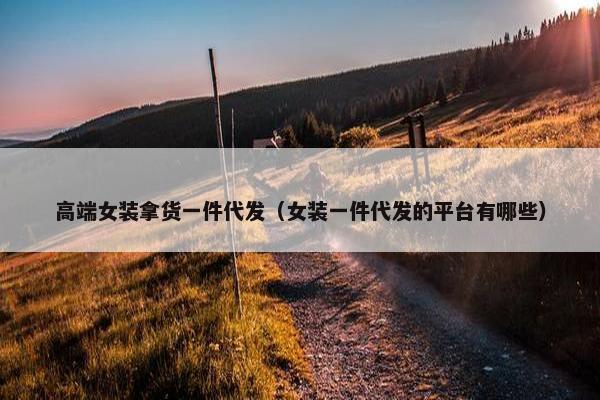 高端女装拿货一件代发(女装一件代发的平台有哪些)