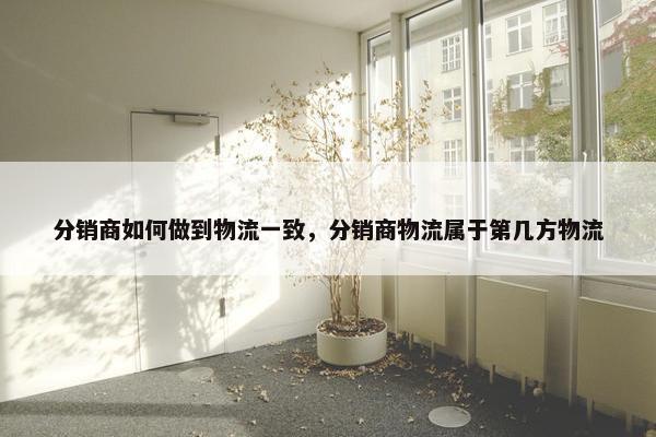 分销商如何做到物流一致,分销商物流属于第几方物流