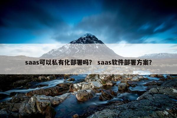 saas可以私有化部署吗? saas软件部署方案? saas可以私有化部署吗? saas软件部署方案?