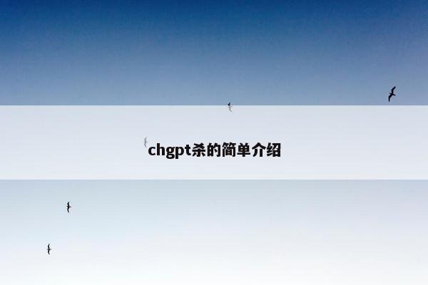 chgpt杀的简单介绍