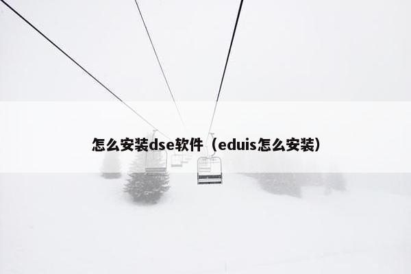 怎么安装dse软件（eduis怎么安装）