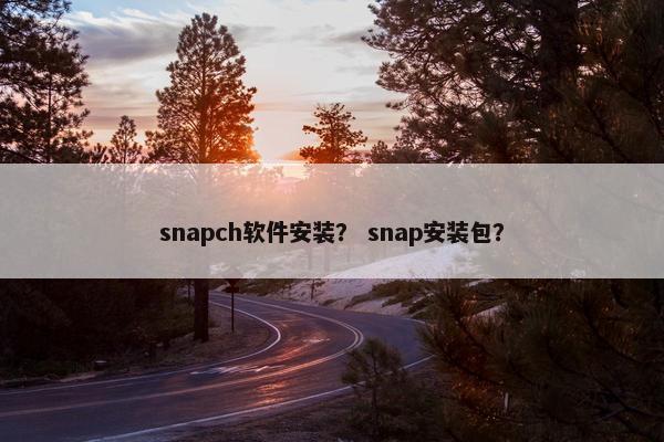 snapch软件安装? snap安装包?