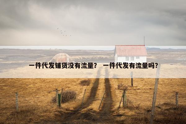 一件代发铺货没有流量? 一件代发有流量吗?