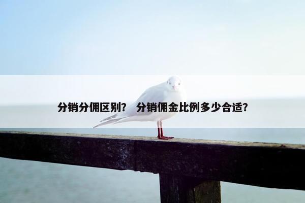 分销分佣区别? 分销佣金比例多少合适?