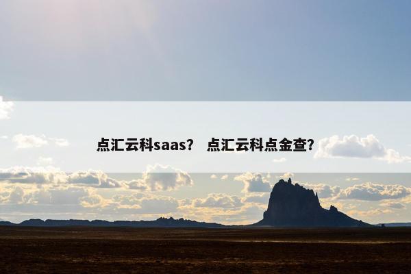 点汇云科saas? 点汇云科点金查?