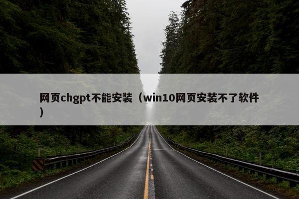 网页chgpt不能安装(win10网页安装不了软件)
