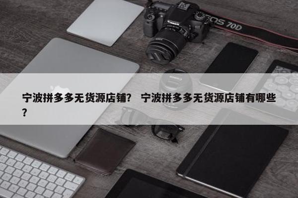 宁波拼多多无货源店铺? 宁波拼多多无货源店铺有哪些?