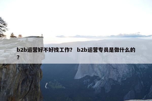 b2b运营好不好找工作? b2b运营专员是做什么的?