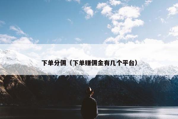 下单分佣（下单赚佣金有几个平台）