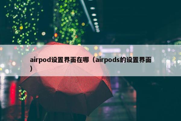 airpod设置界面在哪（airpods的设置界面）