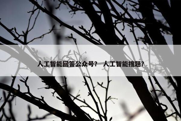人工智能回答公众号？ 人工智能搜题？