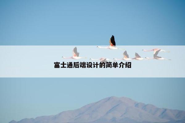 富士通后端设计的简单介绍