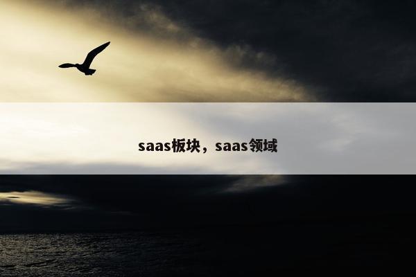 saas板块,saas领域