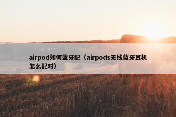 airpod如何蓝牙配(airpods无线蓝牙耳机怎么配对)