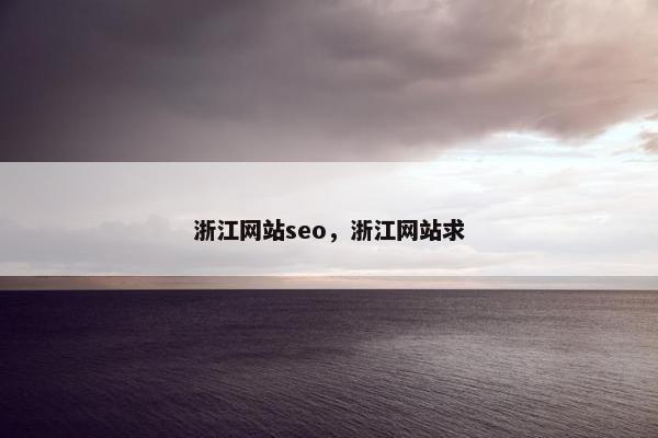 浙江网站seo，浙江网站求