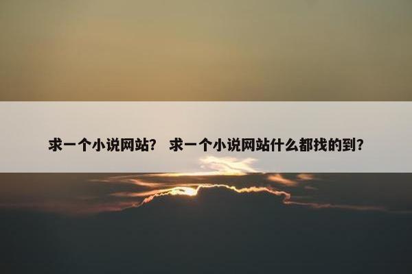 求一个小说网站？ 求一个小说网站什么都找的到？