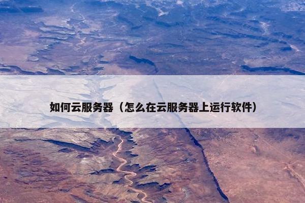 如何云服务器(怎么在云服务器上运行软件)