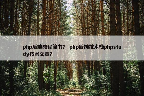 php后端教程简书? php后端技术栈phpstudy技术文章? php后端教程简书? php后端技术栈phpstudy技术文章?