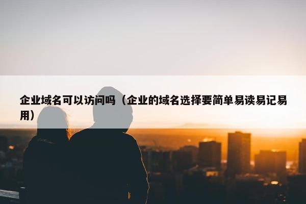 企业域名可以访问吗（企业的域名选择要简单易读易记易用）
