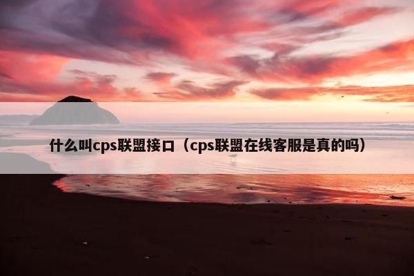什么叫cps联盟接口(cps联盟在线客服是真的吗)